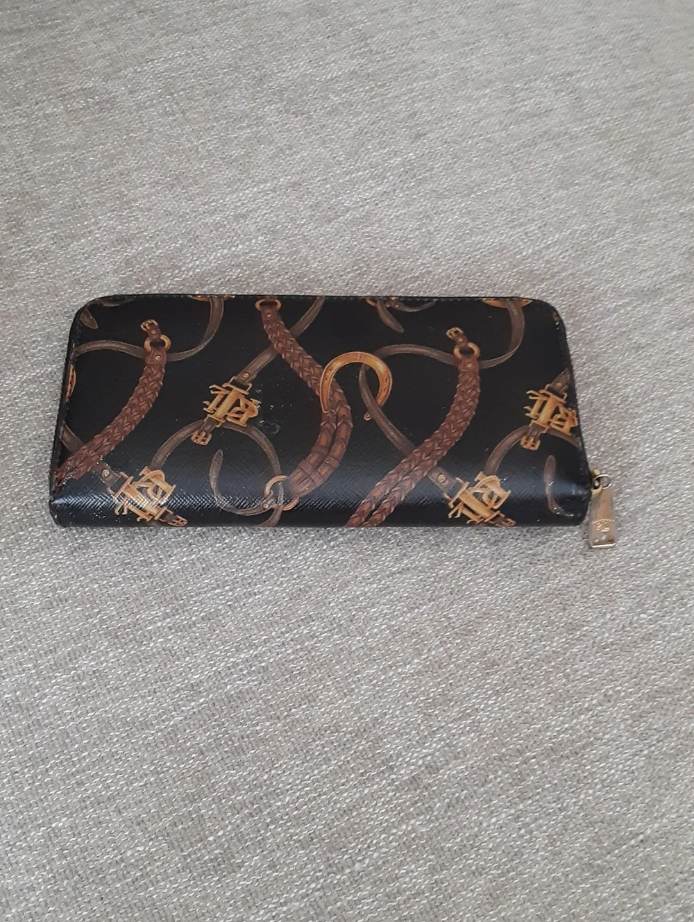 Lauren Ralph Lauren Black Printed Leather Wallet